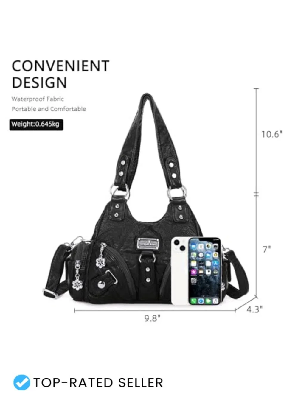 Women's Hobo Shoulder Bag Faux Leather Multi-Pocket Tote Handbag